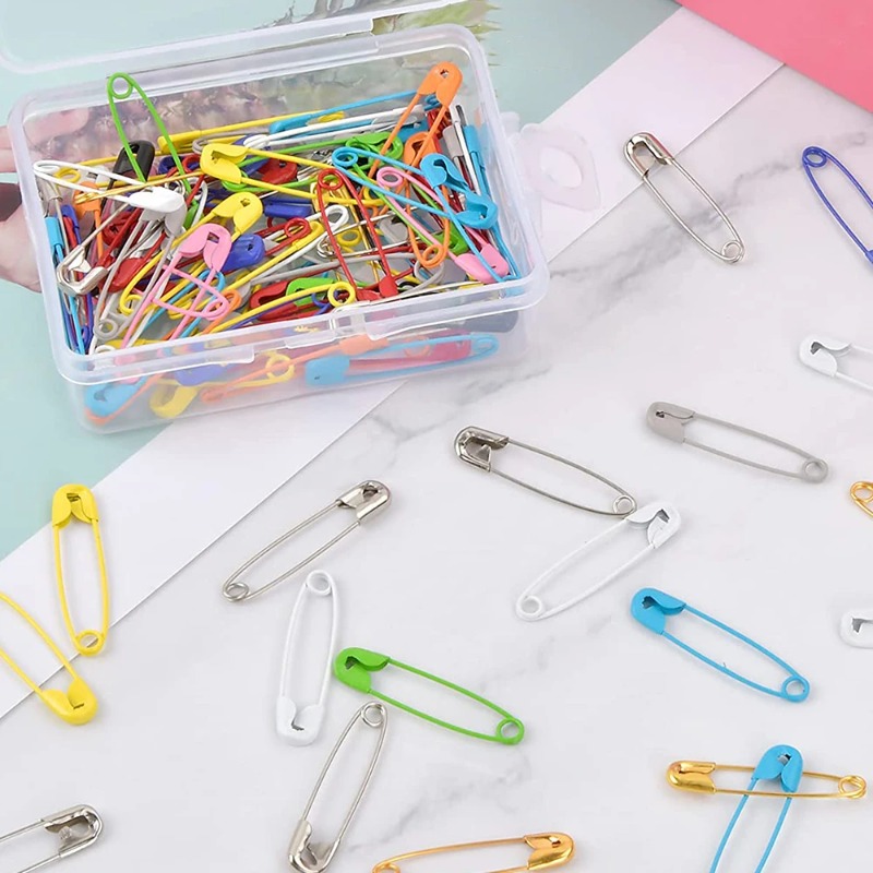 Sewing Tas - 120Pcs Safety Pins Colored Metal Safety