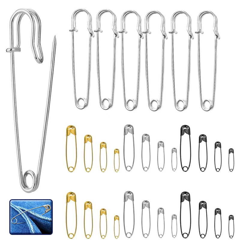 Sewing Tas - 10-100p 22/28/38/45/54mm Silver Golden Safety Pins