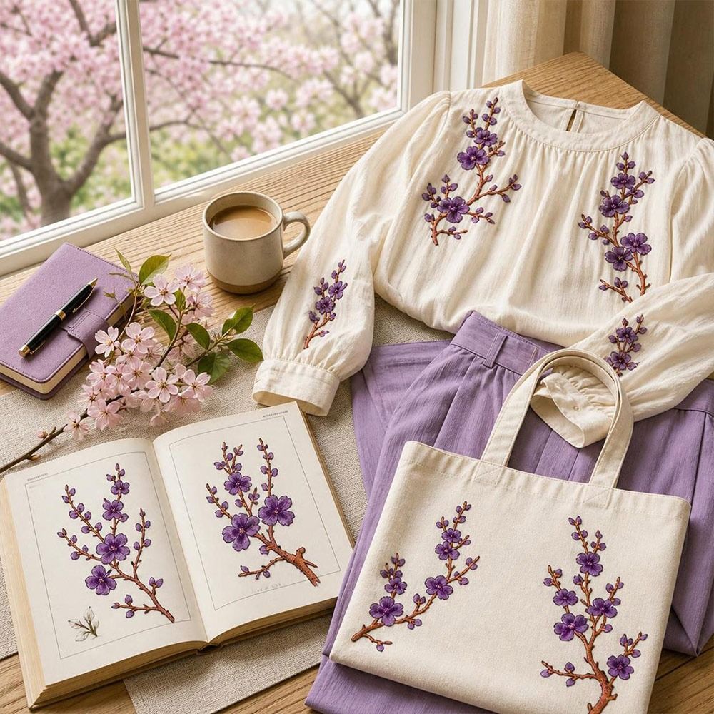 DIY Cherry Blossom Iron On Pat - Sewing Textiles 评论和价格