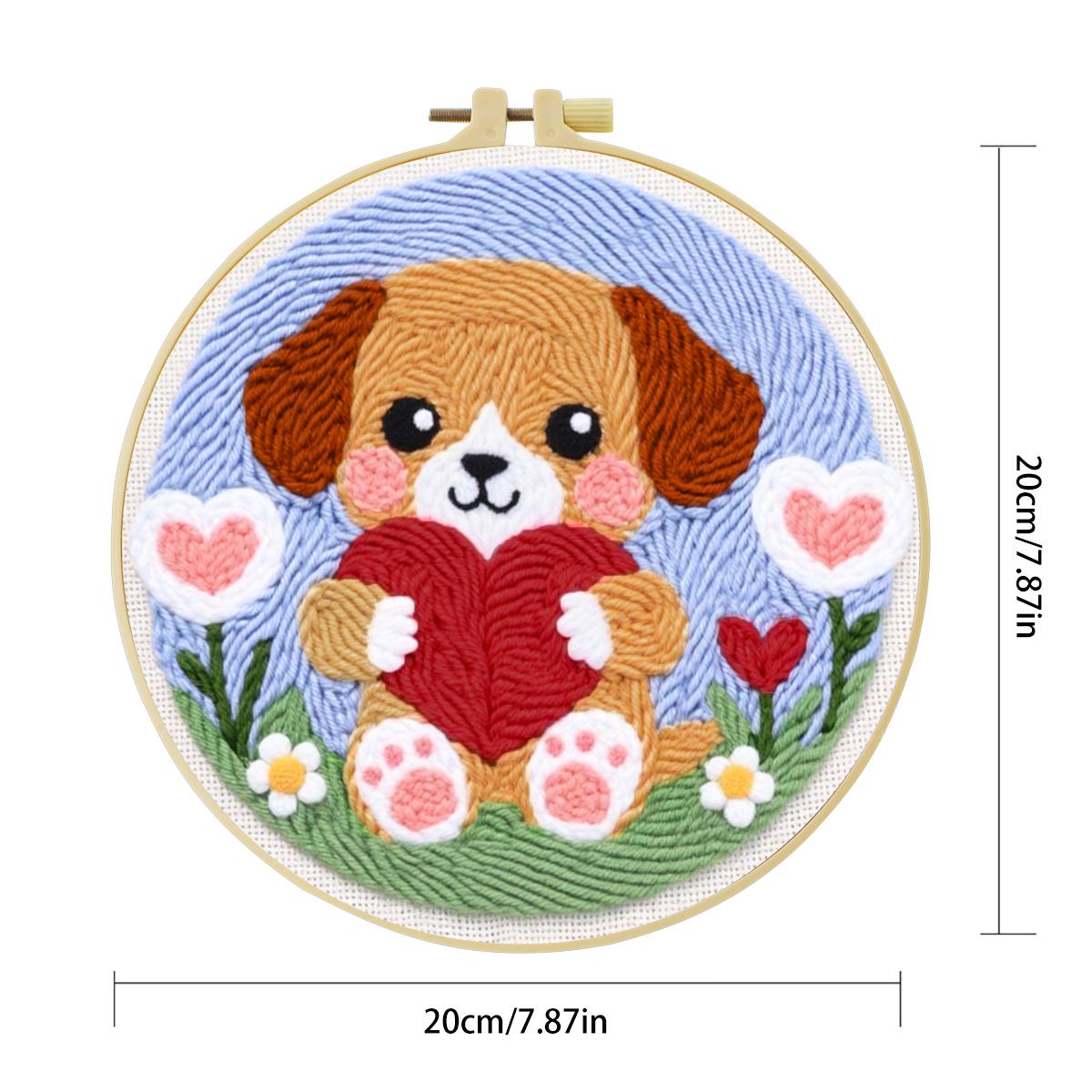 20X20CM/7.87inch Dog Punch Nee - Is Sewing Textile Art 评论和价格