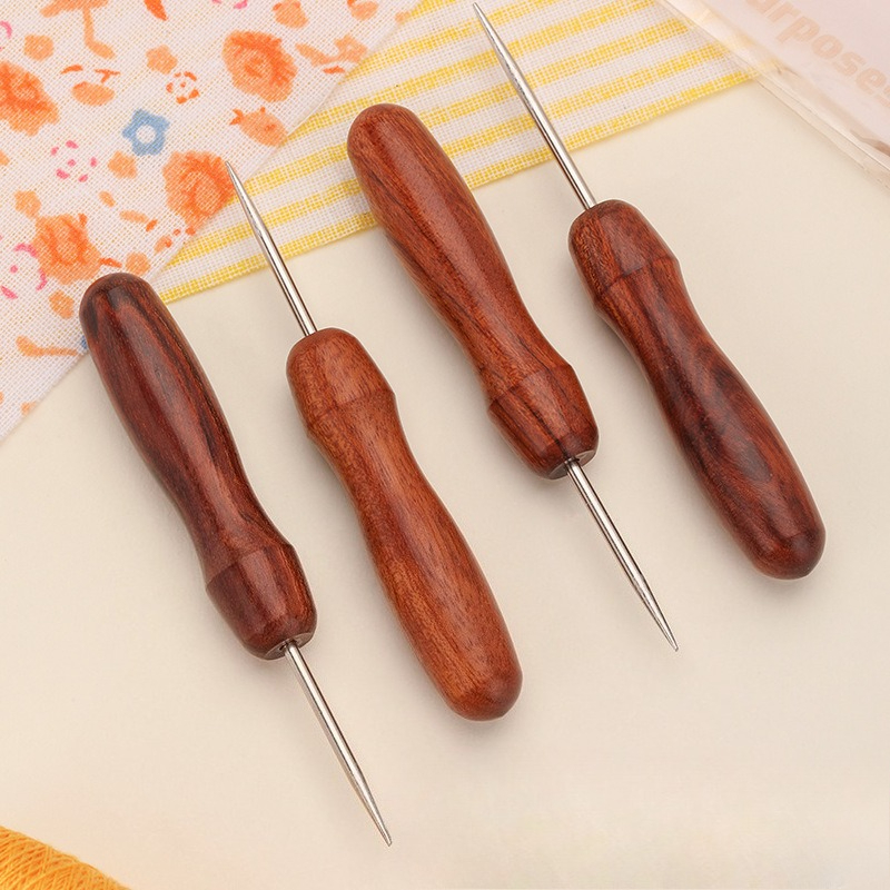 Professional Leather Wooden Ha - Sewing Tas 评论和价格