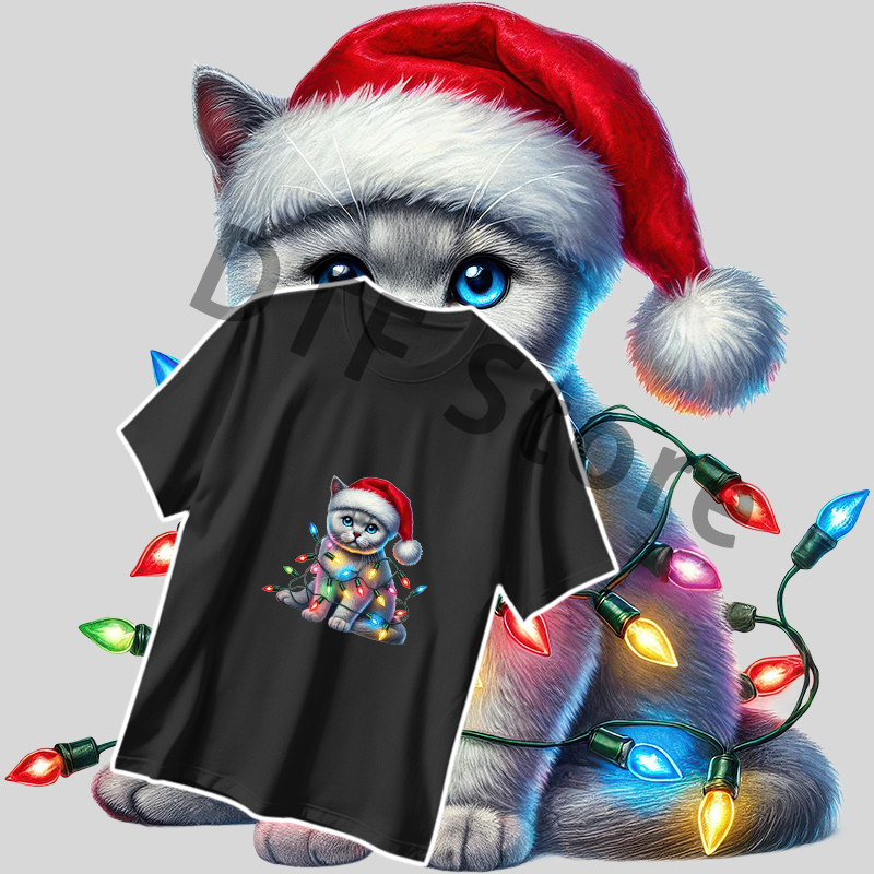 Christmas Camouflage Lamp Cat  - Iron On Patch 评论和价格