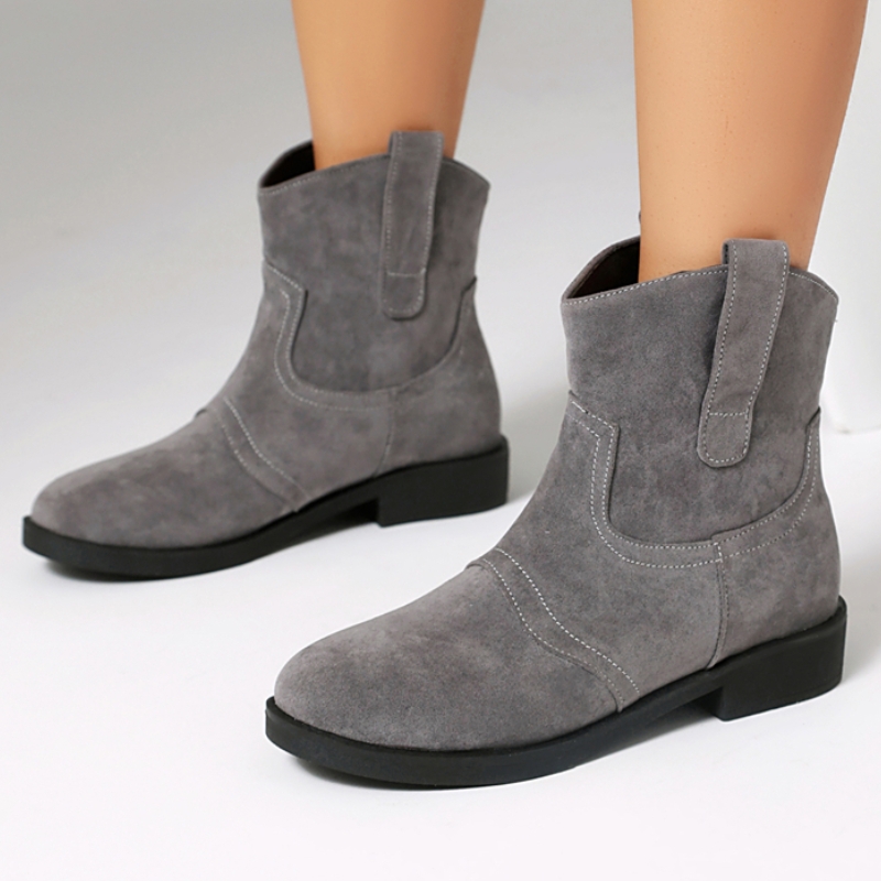 Gray Ankle Boots for Women 202 - Sewing Fleece 评论和价格