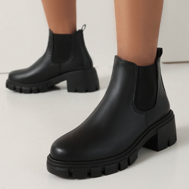 Black Women's Ankle Boots Autu - Sewing Fleece 评论和价格