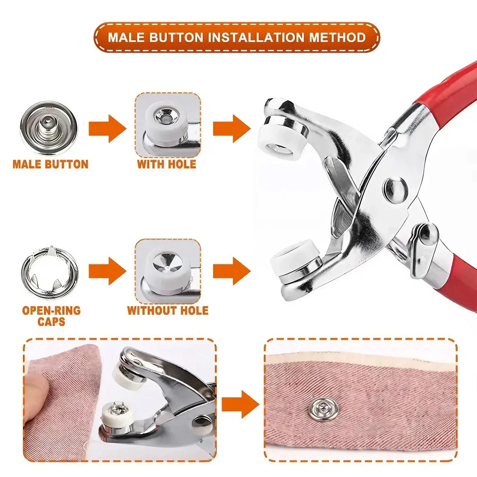 1 Set 201 Pcs Hand Pressed No  - Snap Button Plier 评论和价格