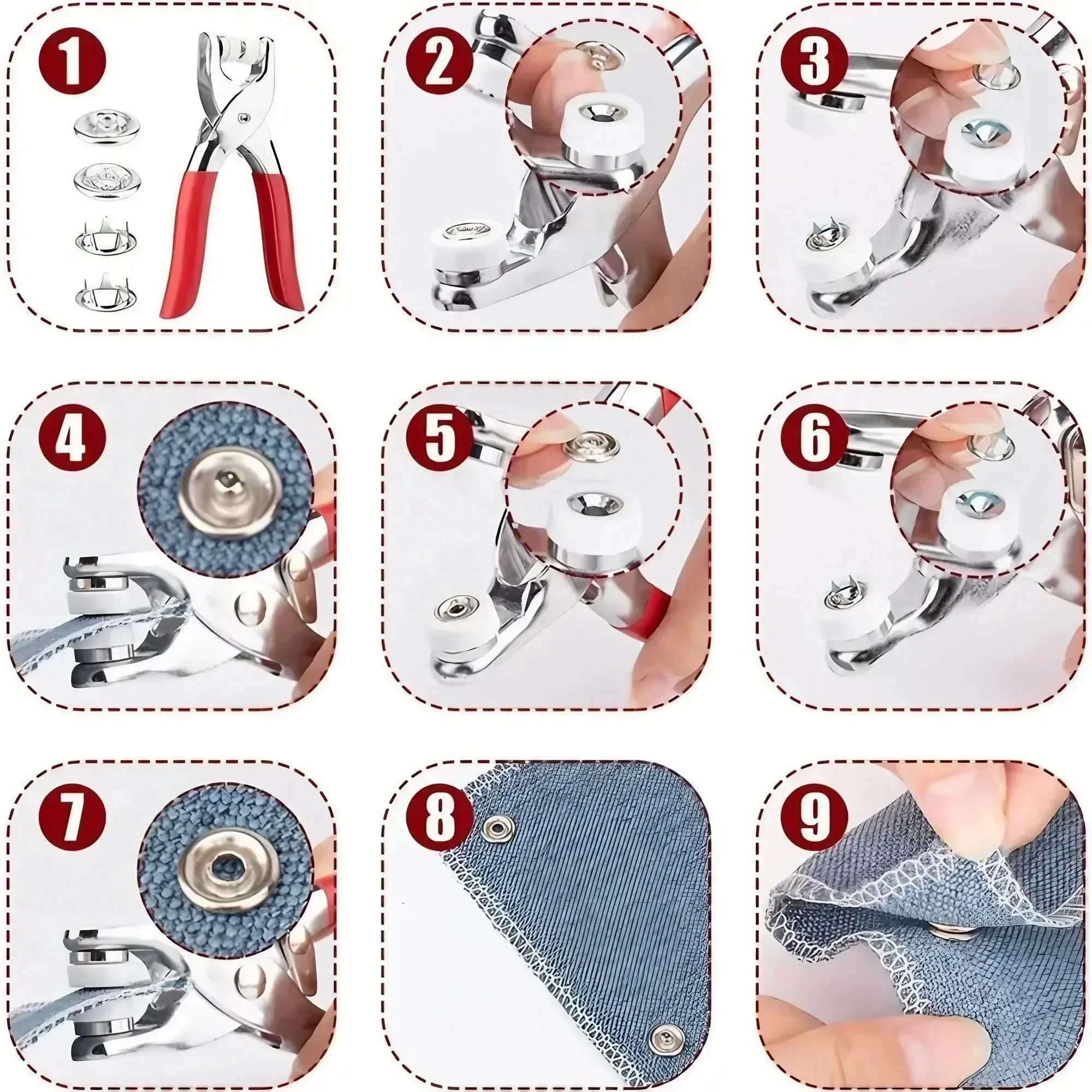 1 Set 201 Pcs Hand Pressed No  - Snap Button Plier 评论和价格