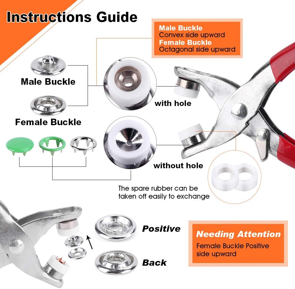 50/100 Metal Prong Snap Button - Snap Button Plier 评论和价格