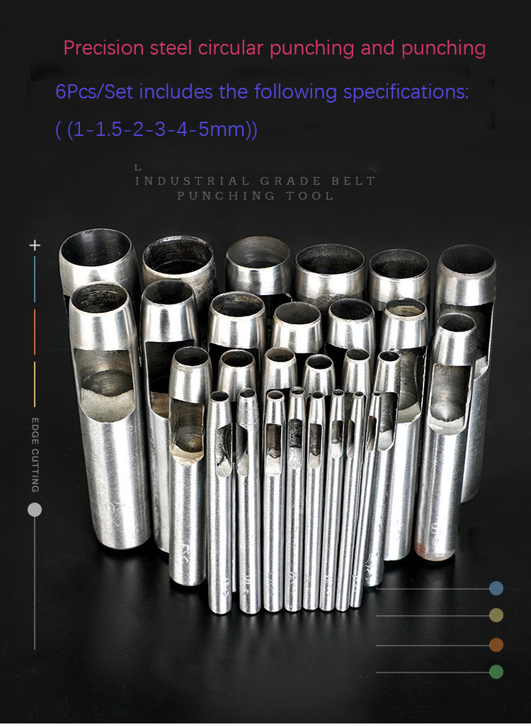 6Pcs/Set Leather Hole Punching - Sewing Tas 评论和价格